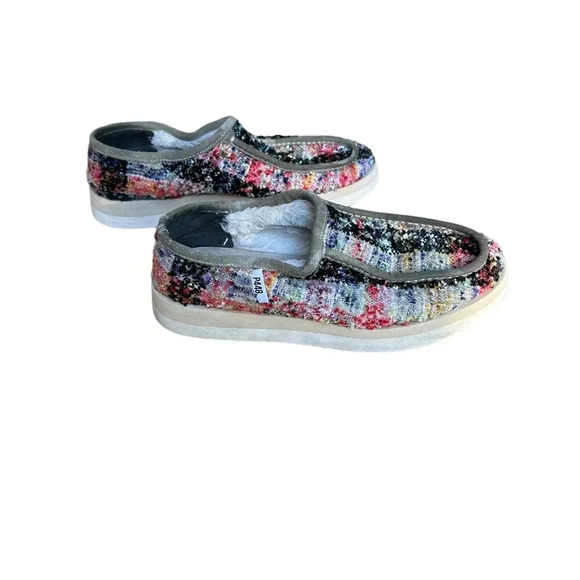 P448 Bubble Slip On Sneakers Sz 9 / 39 | Colorful Woven Patchwork Italy Designer - Picture 4 of 10